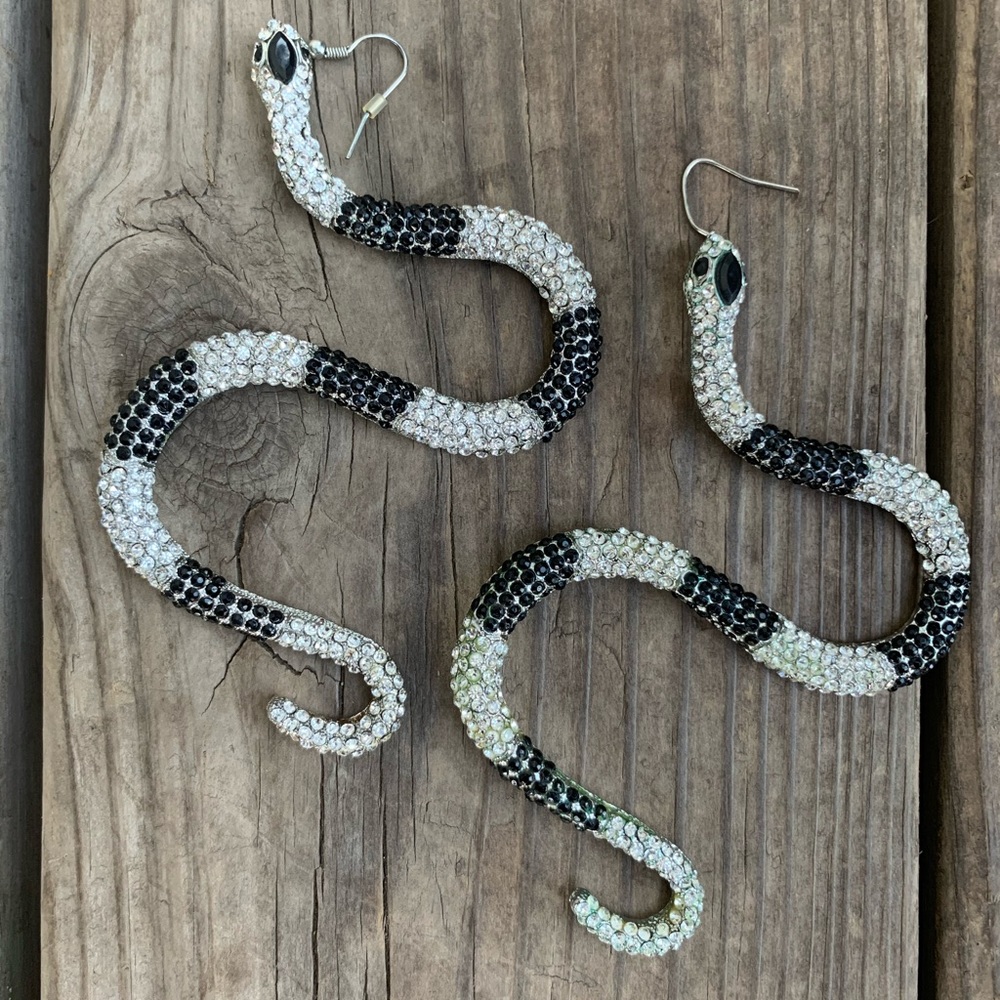 Snake diamond earrings